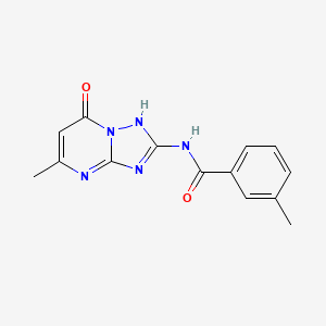 molecular formula C14H13N5O2 B11384262 N-{7-Hydroxy-5-methyl-[1,2,4]triazolo[1,5-A]pyrimidin-2-YL}-3-methylbenzamide 