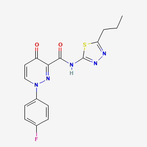 molecular formula C16H14FN5O2S B11384272 1-(4-fluorophenyl)-4-oxo-N-(5-propyl-1,3,4-thiadiazol-2-yl)-1,4-dihydropyridazine-3-carboxamide 