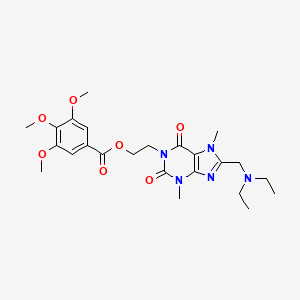 molecular formula C24H33N5O7 B11384289 2-{8-[(diethylamino)methyl]-3,7-dimethyl-2,6-dioxo-2,3,6,7-tetrahydro-1H-purin-1-yl}ethyl 3,4,5-trimethoxybenzoate 