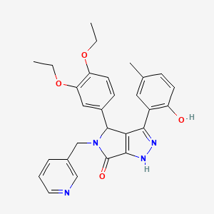 4-(3,4-diethoxyphenyl)-3-(2-hydroxy-5-methylphenyl)-5-(pyridin-3-ylmethyl)-4,5-dihydropyrrolo[3,4-c]pyrazol-6(1H)-one