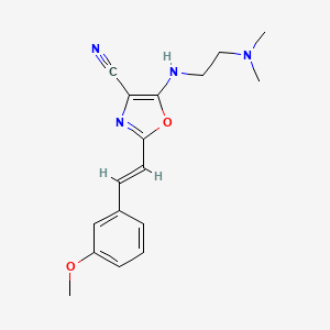 molecular formula C17H20N4O2 B11384321 5-{[2-(dimethylamino)ethyl]amino}-2-[(E)-2-(3-methoxyphenyl)ethenyl]-1,3-oxazole-4-carbonitrile 