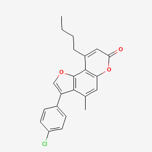 molecular formula C22H19ClO3 B11384327 9-butyl-3-(4-chlorophenyl)-4-methyl-7H-furo[2,3-f]chromen-7-one 