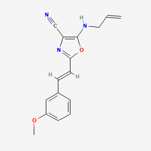 2-[(E)-2-(3-methoxyphenyl)ethenyl]-5-(prop-2-en-1-ylamino)-1,3-oxazole-4-carbonitrile