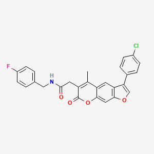 2-[3-(4-chlorophenyl)-5-methyl-7-oxo-7H-furo[3,2-g]chromen-6-yl]-N-(4-fluorobenzyl)acetamide