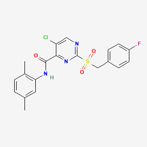 5-chloro-N-(2,5-dimethylphenyl)-2-[(4-fluorobenzyl)sulfonyl]pyrimidine-4-carboxamide