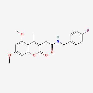 2-(5,7-dimethoxy-4-methyl-2-oxo-2H-chromen-3-yl)-N-(4-fluorobenzyl)acetamide