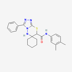 N-(3,4-dimethylphenyl)-3'-phenylspiro[cyclohexane-1,6'-[1,2,4]triazolo[3,4-b][1,3,4]thiadiazine]-7'-carboxamide