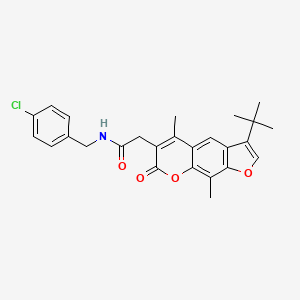 2-(3-tert-butyl-5,9-dimethyl-7-oxo-7H-furo[3,2-g]chromen-6-yl)-N-(4-chlorobenzyl)acetamide