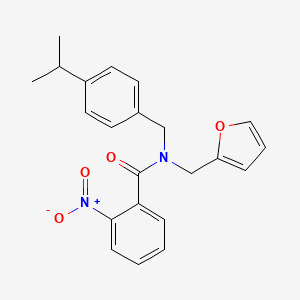 N-(furan-2-ylmethyl)-2-nitro-N-[4-(propan-2-yl)benzyl]benzamide