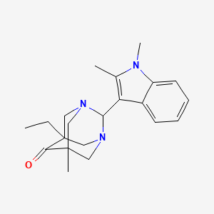 molecular formula C21H27N3O B11384399 2-(1,2-dimethyl-1H-indol-3-yl)-5-ethyl-7-methyl-1,3-diazatricyclo[3.3.1.1~3,7~]decan-6-one 