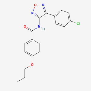 molecular formula C18H16ClN3O3 B11384416 N-[4-(4-chlorophenyl)-1,2,5-oxadiazol-3-yl]-4-propoxybenzamide 