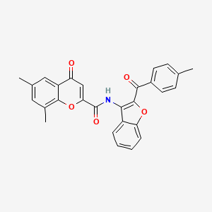 6,8-dimethyl-N-[2-(4-methylbenzoyl)-1-benzofuran-3-yl]-4-oxo-4H-chromene-2-carboxamide