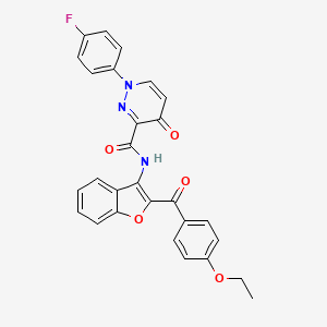 molecular formula C28H20FN3O5 B11384431 N-[2-(4-ethoxybenzoyl)-1-benzofuran-3-yl]-1-(4-fluorophenyl)-4-oxo-1,4-dihydropyridazine-3-carboxamide 