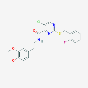 5-chloro-N-[2-(3,4-dimethoxyphenyl)ethyl]-2-[(2-fluorobenzyl)sulfanyl]pyrimidine-4-carboxamide