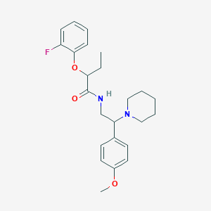 molecular formula C24H31FN2O3 B11384456 2-(2-fluorophenoxy)-N-[2-(4-methoxyphenyl)-2-(piperidin-1-yl)ethyl]butanamide 