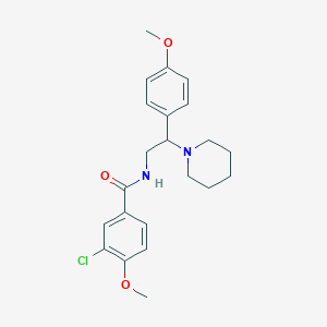 molecular formula C22H27ClN2O3 B11384463 3-chloro-4-methoxy-N-[2-(4-methoxyphenyl)-2-(piperidin-1-yl)ethyl]benzamide 