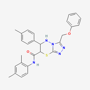 molecular formula C27H27N5O2S B11384472 N-(2,4-dimethylphenyl)-6-(4-methylphenyl)-3-(phenoxymethyl)-6,7-dihydro-5H-[1,2,4]triazolo[3,4-b][1,3,4]thiadiazine-7-carboxamide 