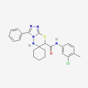 N-(3-chloro-4-methylphenyl)-3'-phenylspiro[cyclohexane-1,6'-[1,2,4]triazolo[3,4-b][1,3,4]thiadiazine]-7'-carboxamide