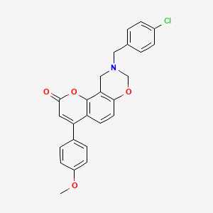 9-(4-chlorobenzyl)-4-(4-methoxyphenyl)-9,10-dihydro-2H,8H-chromeno[8,7-e][1,3]oxazin-2-one