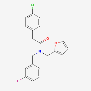 molecular formula C20H17ClFNO2 B11384487 2-(4-chlorophenyl)-N-(3-fluorobenzyl)-N-(furan-2-ylmethyl)acetamide 