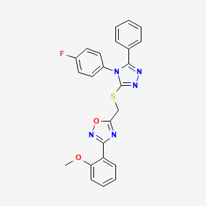 5-({[4-(4-fluorophenyl)-5-phenyl-4H-1,2,4-triazol-3-yl]sulfanyl}methyl)-3-(2-methoxyphenyl)-1,2,4-oxadiazole