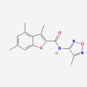 molecular formula C15H15N3O3 B11384527 3,4,6-trimethyl-N-(4-methyl-1,2,5-oxadiazol-3-yl)-1-benzofuran-2-carboxamide 