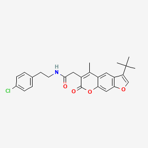 2-(3-tert-butyl-5-methyl-7-oxo-7H-furo[3,2-g]chromen-6-yl)-N-[2-(4-chlorophenyl)ethyl]acetamide