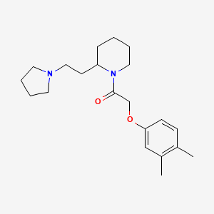 molecular formula C21H32N2O2 B11384532 2-(3,4-Dimethylphenoxy)-1-{2-[2-(pyrrolidin-1-yl)ethyl]piperidin-1-yl}ethanone 