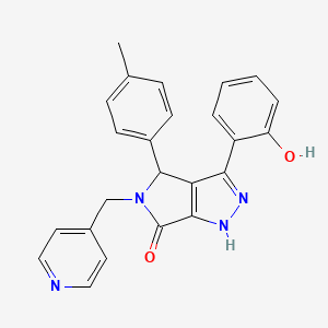 molecular formula C24H20N4O2 B11384547 3-(2-hydroxyphenyl)-4-(4-methylphenyl)-5-(pyridin-4-ylmethyl)-4,5-dihydropyrrolo[3,4-c]pyrazol-6(2H)-one 