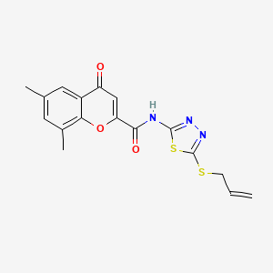 6,8-dimethyl-4-oxo-N-[5-(prop-2-en-1-ylsulfanyl)-1,3,4-thiadiazol-2-yl]-4H-chromene-2-carboxamide