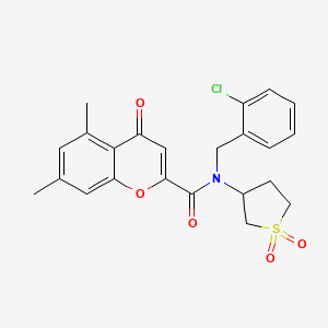 N-(2-chlorobenzyl)-N-(1,1-dioxidotetrahydrothiophen-3-yl)-5,7-dimethyl-4-oxo-4H-chromene-2-carboxamide