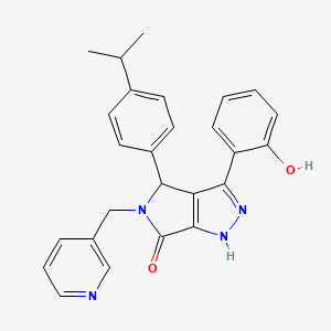 molecular formula C26H24N4O2 B11384594 3-(2-hydroxyphenyl)-4-[4-(propan-2-yl)phenyl]-5-(pyridin-3-ylmethyl)-4,5-dihydropyrrolo[3,4-c]pyrazol-6(1H)-one 