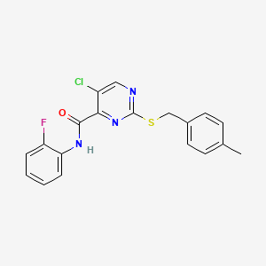 molecular formula C19H15ClFN3OS B11384615 5-chloro-N-(2-fluorophenyl)-2-[(4-methylbenzyl)sulfanyl]pyrimidine-4-carboxamide 