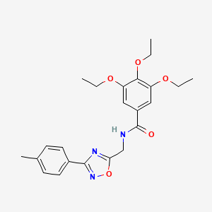 molecular formula C23H27N3O5 B11384624 3,4,5-triethoxy-N-{[3-(4-methylphenyl)-1,2,4-oxadiazol-5-yl]methyl}benzamide 