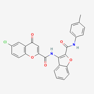 molecular formula C26H17ClN2O5 B11384627 6-chloro-N-{2-[(4-methylphenyl)carbamoyl]-1-benzofuran-3-yl}-4-oxo-4H-chromene-2-carboxamide 