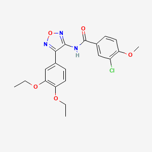 molecular formula C20H20ClN3O5 B11384629 3-chloro-N-[4-(3,4-diethoxyphenyl)-1,2,5-oxadiazol-3-yl]-4-methoxybenzamide 