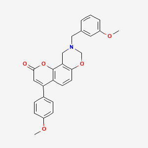 molecular formula C26H23NO5 B11384633 9-(3-methoxybenzyl)-4-(4-methoxyphenyl)-9,10-dihydro-2H,8H-chromeno[8,7-e][1,3]oxazin-2-one 