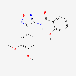 molecular formula C18H17N3O5 B11384648 N-[4-(3,4-dimethoxyphenyl)-1,2,5-oxadiazol-3-yl]-2-methoxybenzamide 