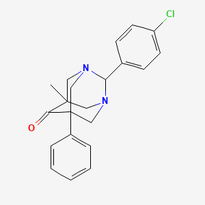 molecular formula C21H21ClN2O B11384649 2-(4-Chlorophenyl)-5-methyl-7-phenyl-1,3-diazatricyclo[3.3.1.1~3,7~]decan-6-one 