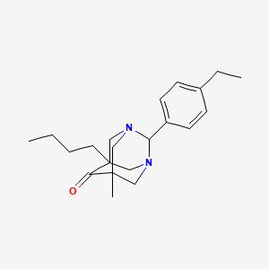 molecular formula C21H30N2O B11384654 5-Butyl-2-(4-ethylphenyl)-7-methyl-1,3-diazatricyclo[3.3.1.1~3,7~]decan-6-one 