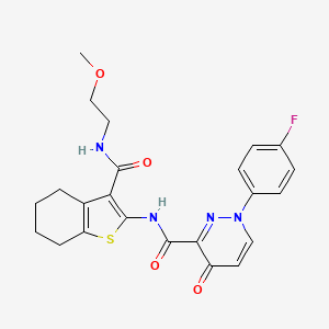 molecular formula C23H23FN4O4S B11384655 1-(4-fluorophenyl)-N-{3-[(2-methoxyethyl)carbamoyl]-4,5,6,7-tetrahydro-1-benzothiophen-2-yl}-4-oxo-1,4-dihydropyridazine-3-carboxamide 