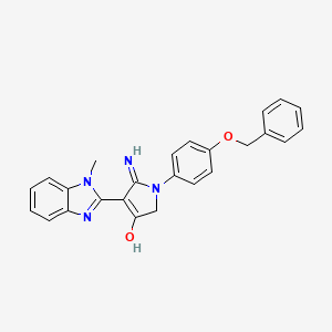 molecular formula C25H22N4O2 B11384678 5-Amino-1-[4-(benzyloxy)phenyl]-4-(1-methyl-1H-1,3-benzodiazol-2-YL)-2,3-dihydro-1H-pyrrol-3-one 