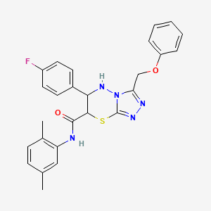 molecular formula C26H24FN5O2S B11384691 N-(2,5-dimethylphenyl)-6-(4-fluorophenyl)-3-(phenoxymethyl)-6,7-dihydro-5H-[1,2,4]triazolo[3,4-b][1,3,4]thiadiazine-7-carboxamide 