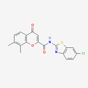 N-(6-chloro-1,3-benzothiazol-2-yl)-7,8-dimethyl-4-oxo-4H-chromene-2-carboxamide