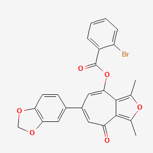 6-(1,3-benzodioxol-5-yl)-1,3-dimethyl-4-oxo-4H-cyclohepta[c]furan-8-yl 2-bromobenzoate