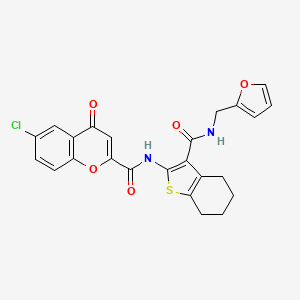 6-chloro-N-{3-[(furan-2-ylmethyl)carbamoyl]-4,5,6,7-tetrahydro-1-benzothiophen-2-yl}-4-oxo-4H-chromene-2-carboxamide