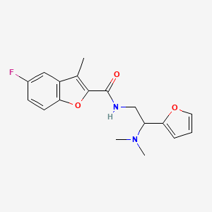 molecular formula C18H19FN2O3 B11384740 N-[2-(dimethylamino)-2-(furan-2-yl)ethyl]-5-fluoro-3-methyl-1-benzofuran-2-carboxamide 