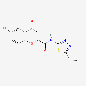 molecular formula C14H10ClN3O3S B11384746 6-chloro-N-(5-ethyl-1,3,4-thiadiazol-2-yl)-4-oxo-4H-chromene-2-carboxamide 