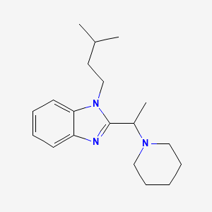 molecular formula C19H29N3 B11384775 1-(3-methylbutyl)-2-[1-(piperidin-1-yl)ethyl]-1H-benzimidazole 