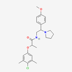 2-(4-chloro-3,5-dimethylphenoxy)-N-[2-(4-methoxyphenyl)-2-(pyrrolidin-1-yl)ethyl]propanamide